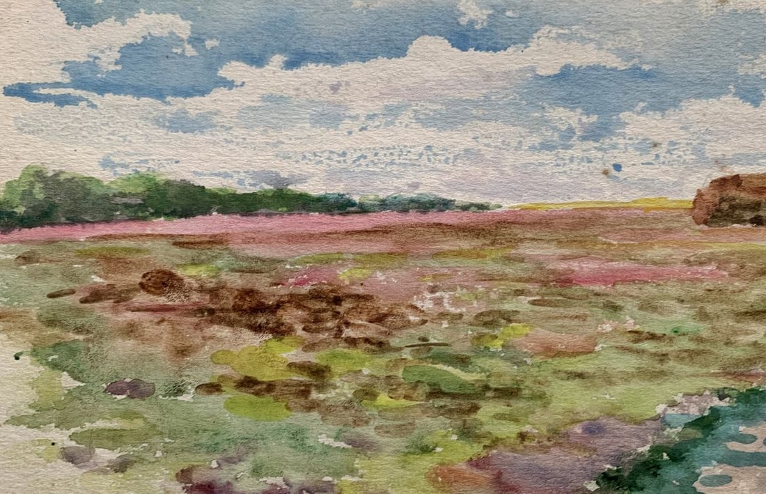 Watercolor painting Fresh haystacks Ivan Tsyupka - 7
