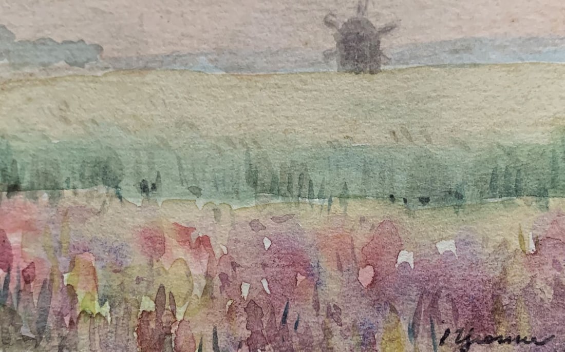 Watercolor painting Field of corn ears Ivan Tsyupka - 6