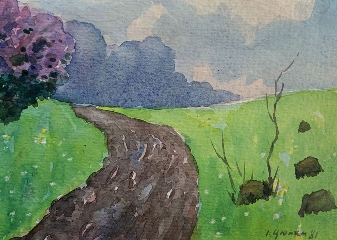 Watercolor painting Blooming spring bush Ivan Tsyupka - 3