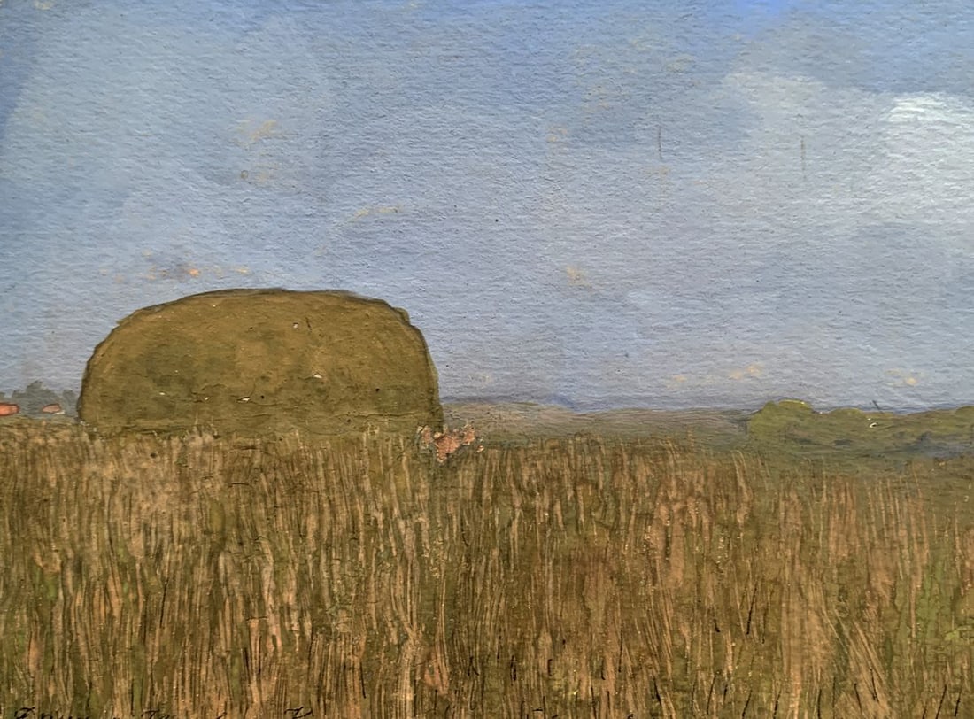 Watercolor painting Haystacks in the field Ivan Tsyupka - 3