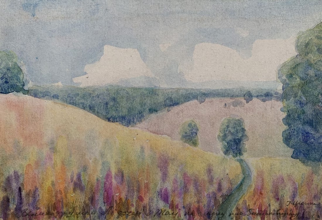 Watercolor painting Road to the summer forest Ivan Tsyupka (1 of 8)