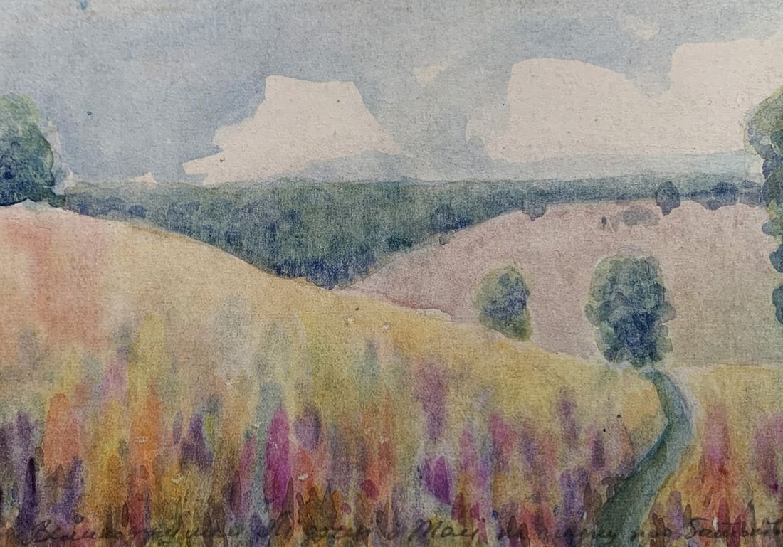 Watercolor painting Road to the summer forest Ivan Tsyupka - 5