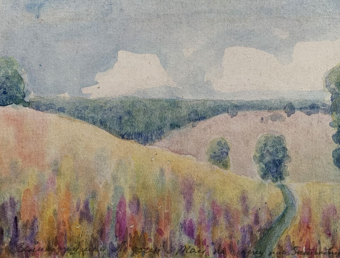 Watercolor painting Road to the summer forest Ivan Tsyupka - 7