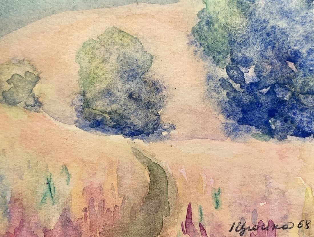 Watercolor painting Morning outside the village Ivan Tsyupka - 2