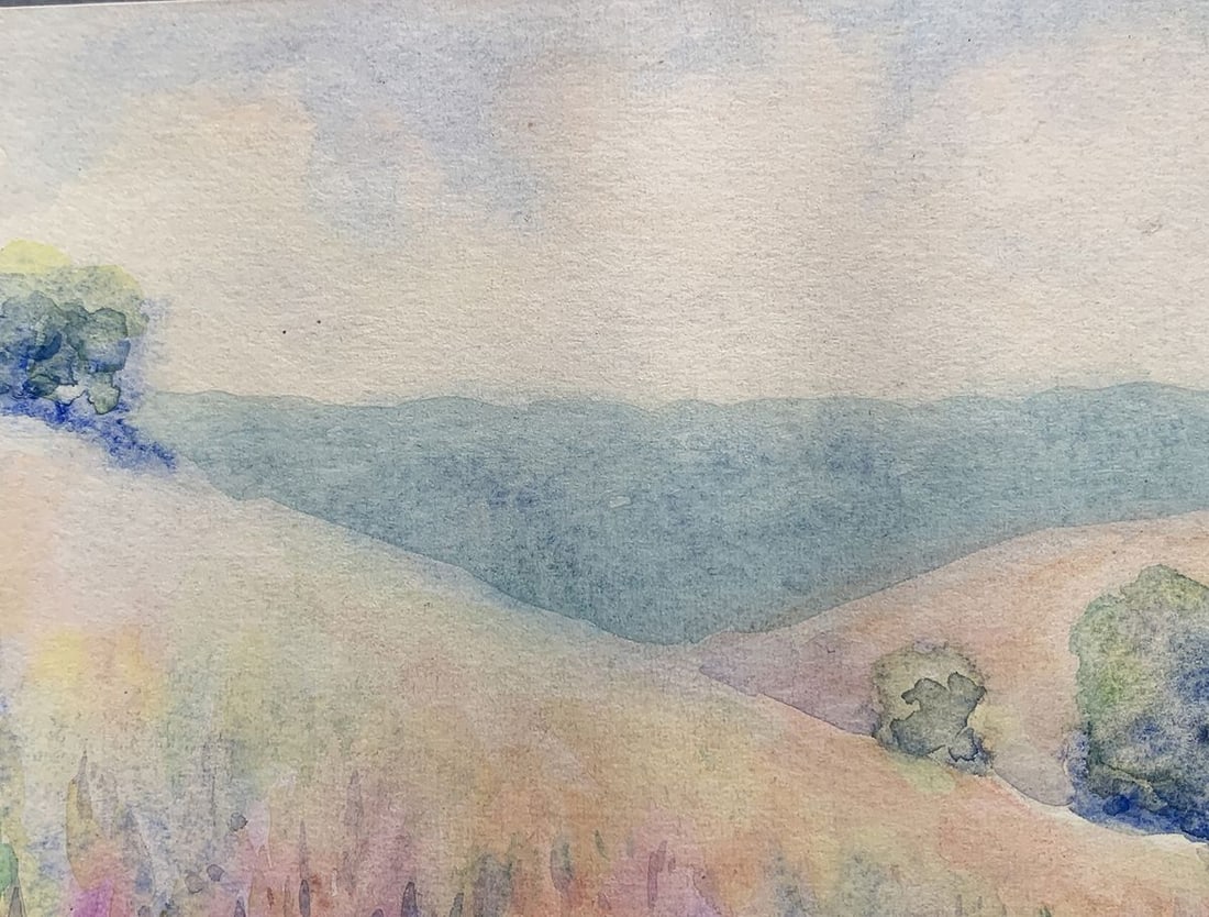 Watercolor painting Morning outside the village Ivan Tsyupka - 4