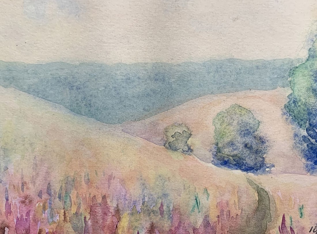 Watercolor painting Morning outside the village Ivan Tsyupka - 6