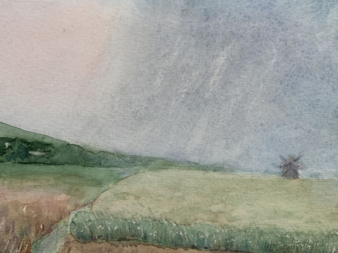 Watercolor painting Rain on the cellars Ivan Tsyupka - 4