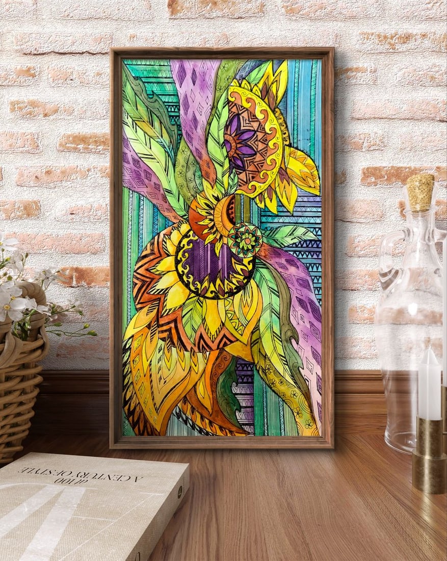 Watercolor painting Sunflowers Olga Ponomaryva - 2