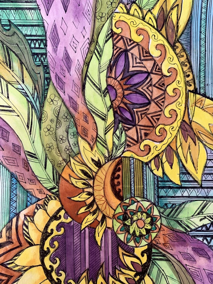 Watercolor painting Sunflowers Olga Ponomaryva - 4