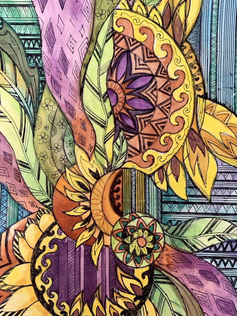 Watercolor painting Sunflowers Olga Ponomaryva - 5
