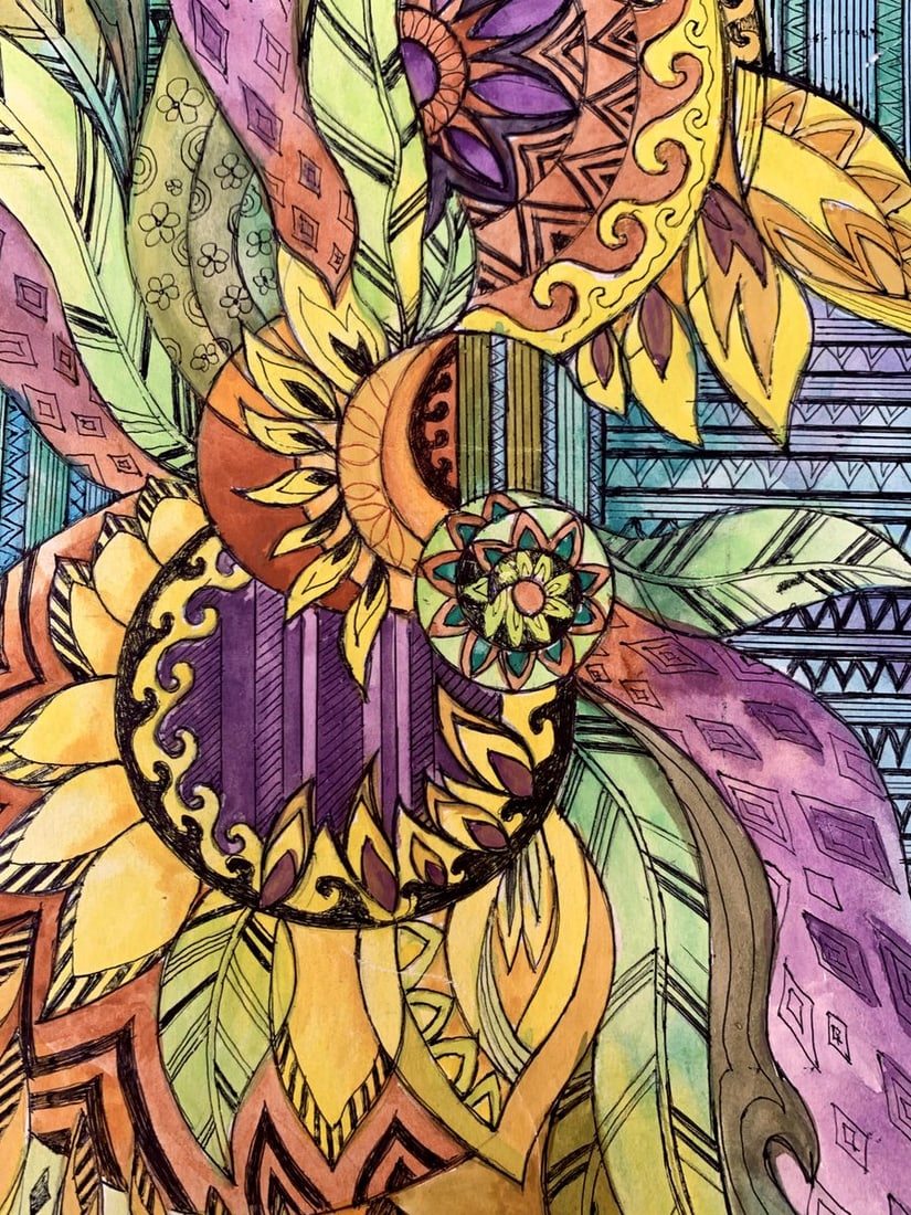 Watercolor painting Sunflowers Olga Ponomaryva - 7