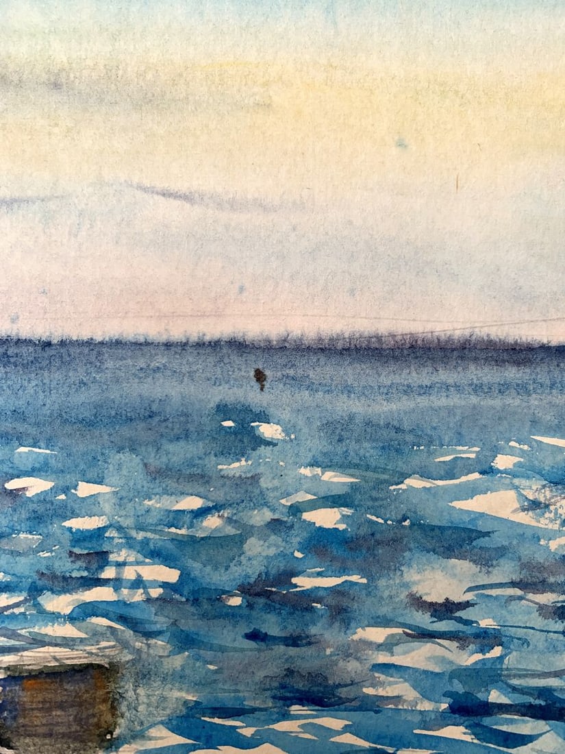 Watercolor painting With a view of the sea Unknown artist - 10