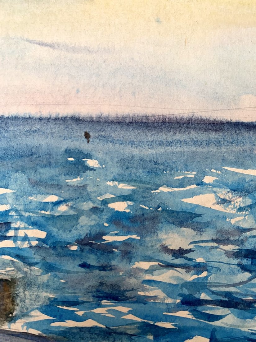 Watercolor painting With a view of the sea Unknown artist - 11