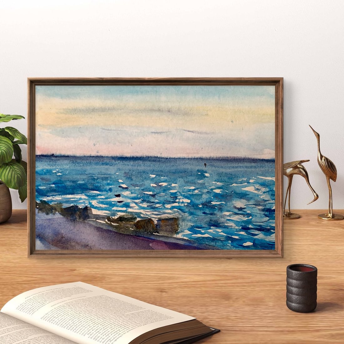 Watercolor painting With a view of the sea Unknown artist - 2
