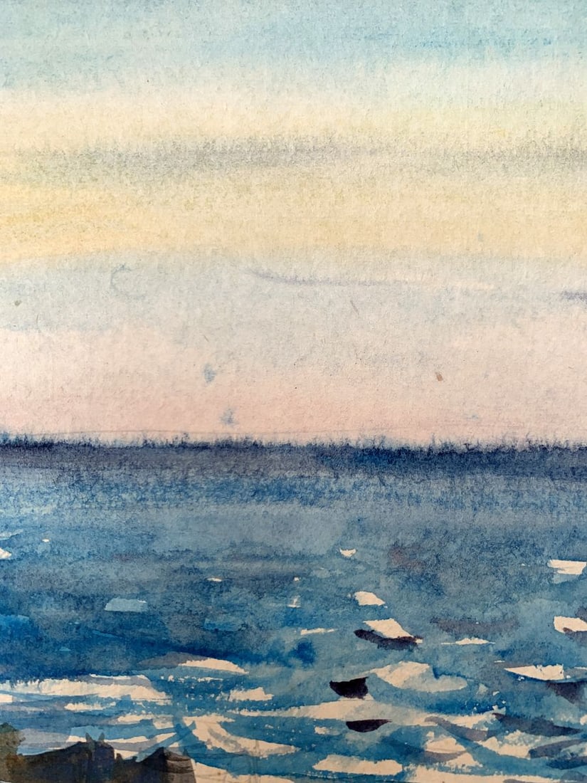 Watercolor painting With a view of the sea Unknown artist - 4