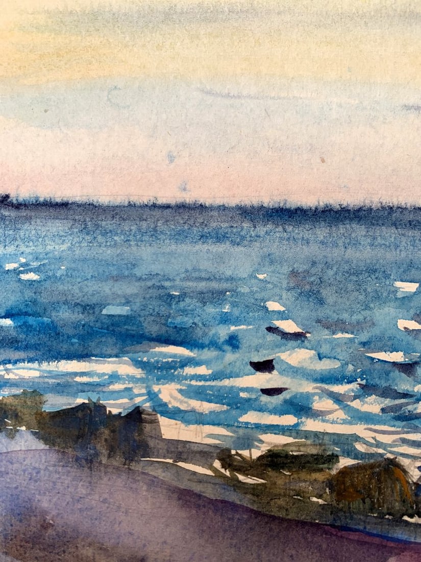 Watercolor painting With a view of the sea Unknown artist - 5