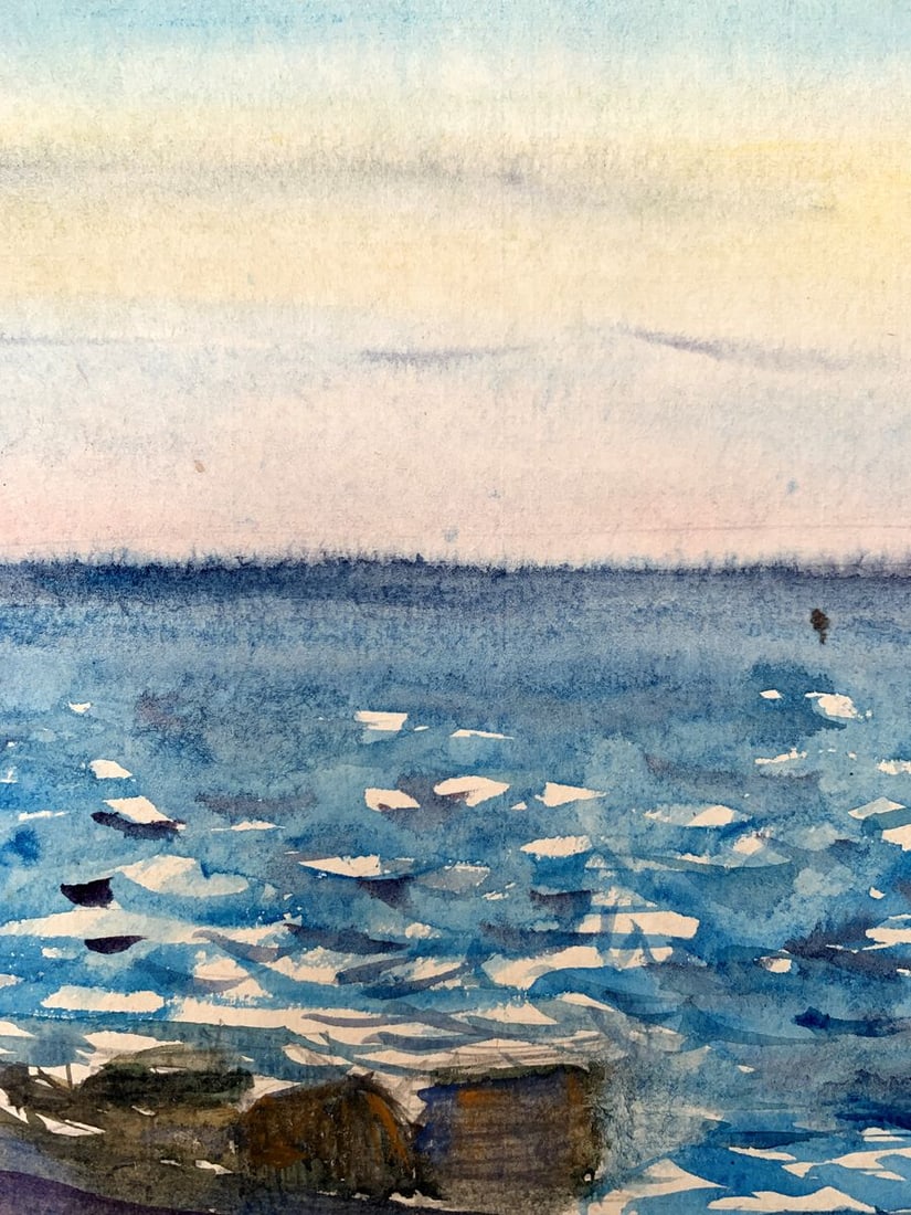 Watercolor painting With a view of the sea Unknown artist - 6