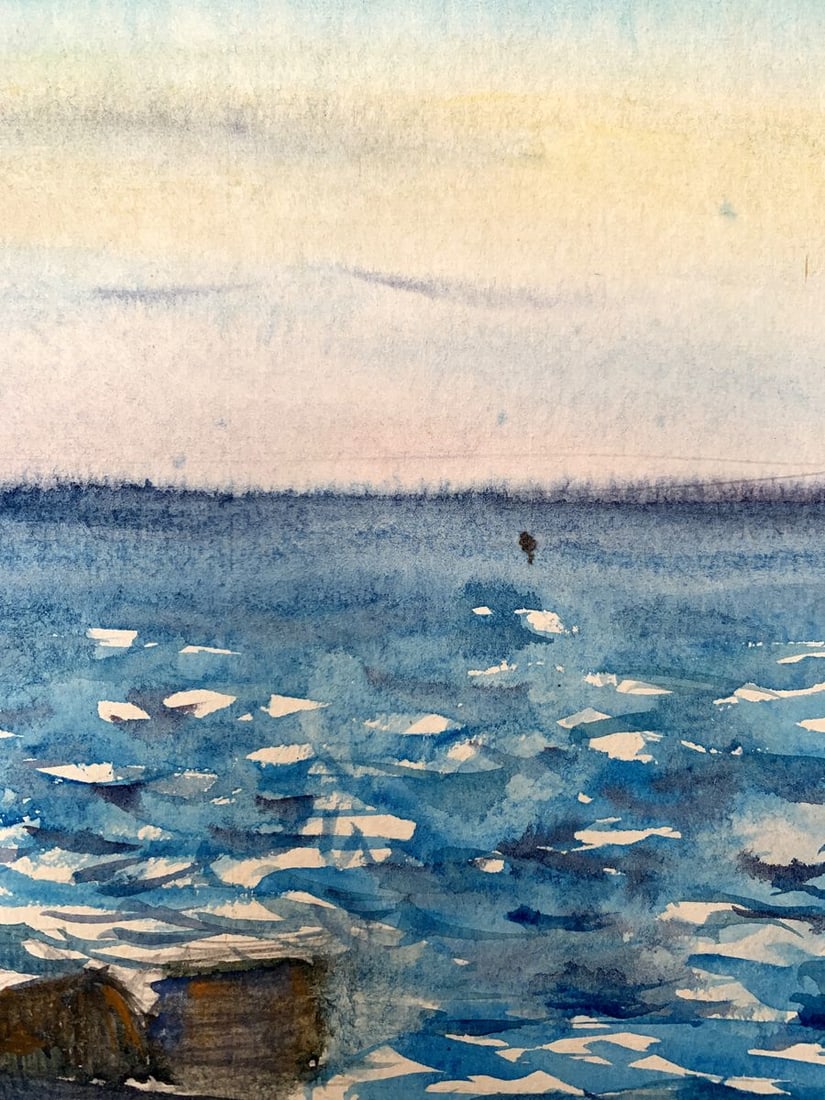 Watercolor painting With a view of the sea Unknown artist - 9