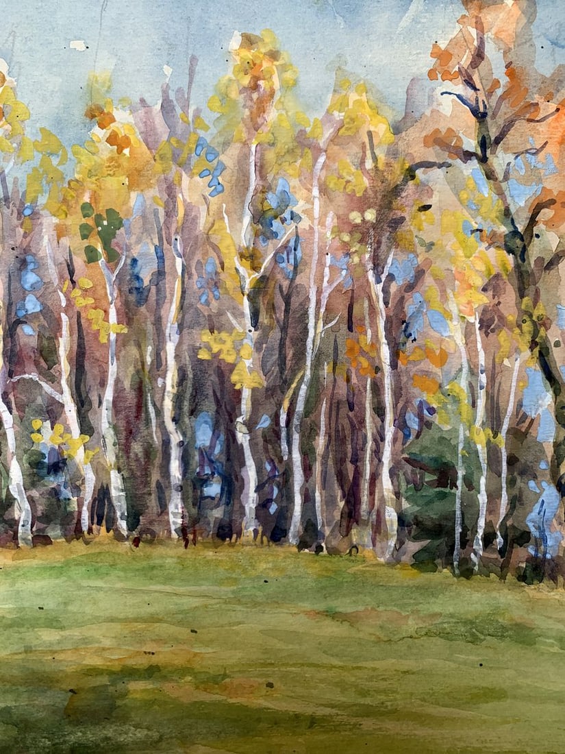 Watercolor painting Golden leaves O. Umansky - 6