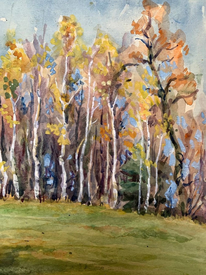 Watercolor painting Golden leaves O. Umansky - 7