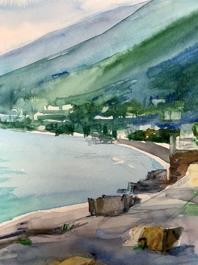 Watercolor painting Big mountains Unknown artist - 10