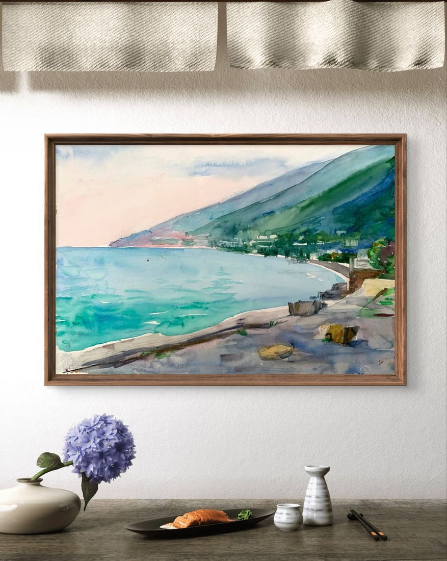 Watercolor painting Big mountains Unknown artist - 2