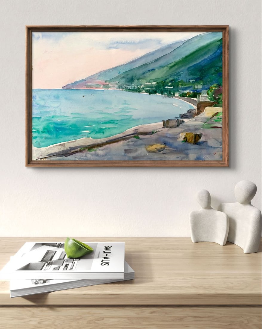 Watercolor painting Big mountains Unknown artist - 3