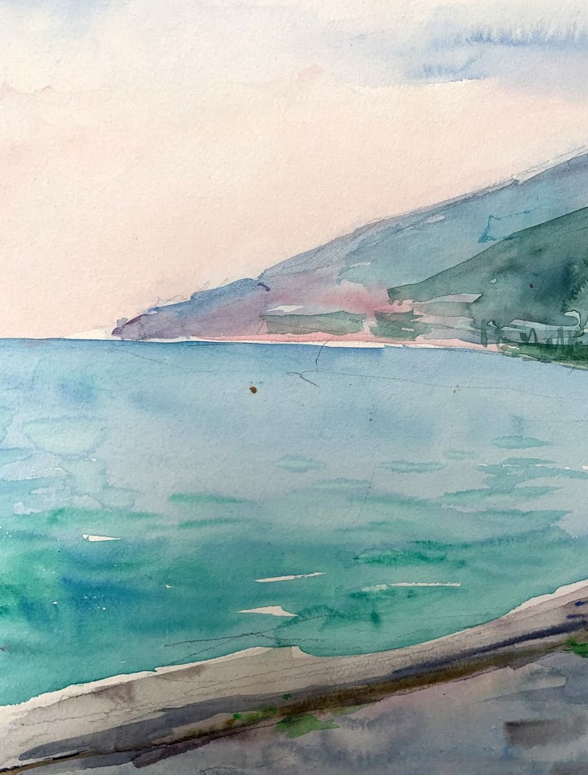 Watercolor painting Big mountains Unknown artist - 4