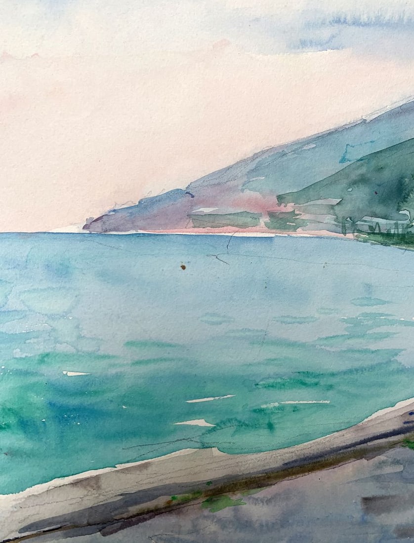 Watercolor painting Big mountains Unknown artist - 5