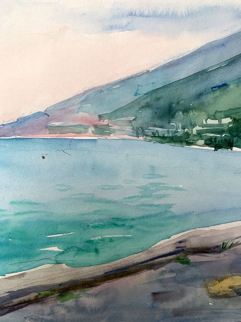 Watercolor painting Big mountains Unknown artist - 6