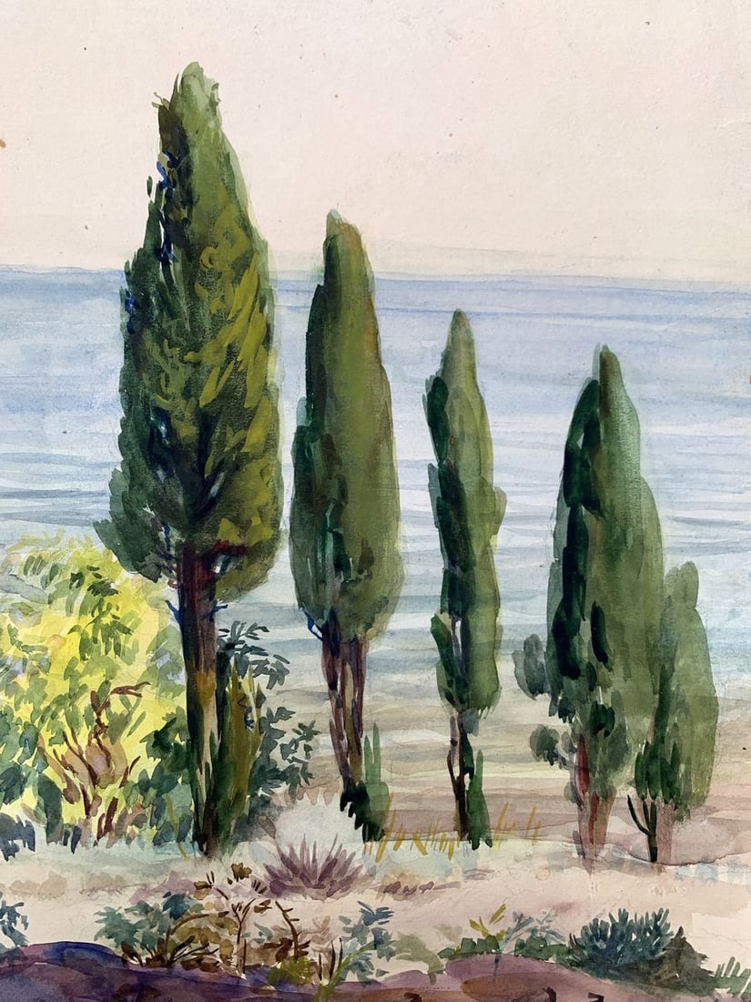Watercolor painting Holidays at the resort Unknown artist - 10