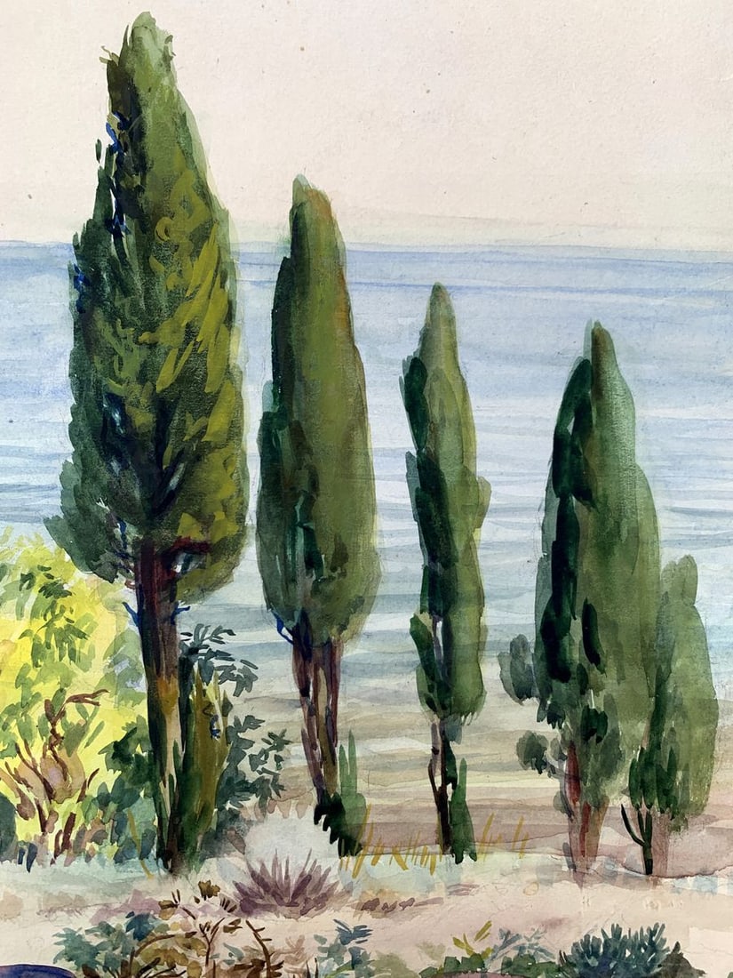 Watercolor painting Holidays at the resort Unknown artist - 11
