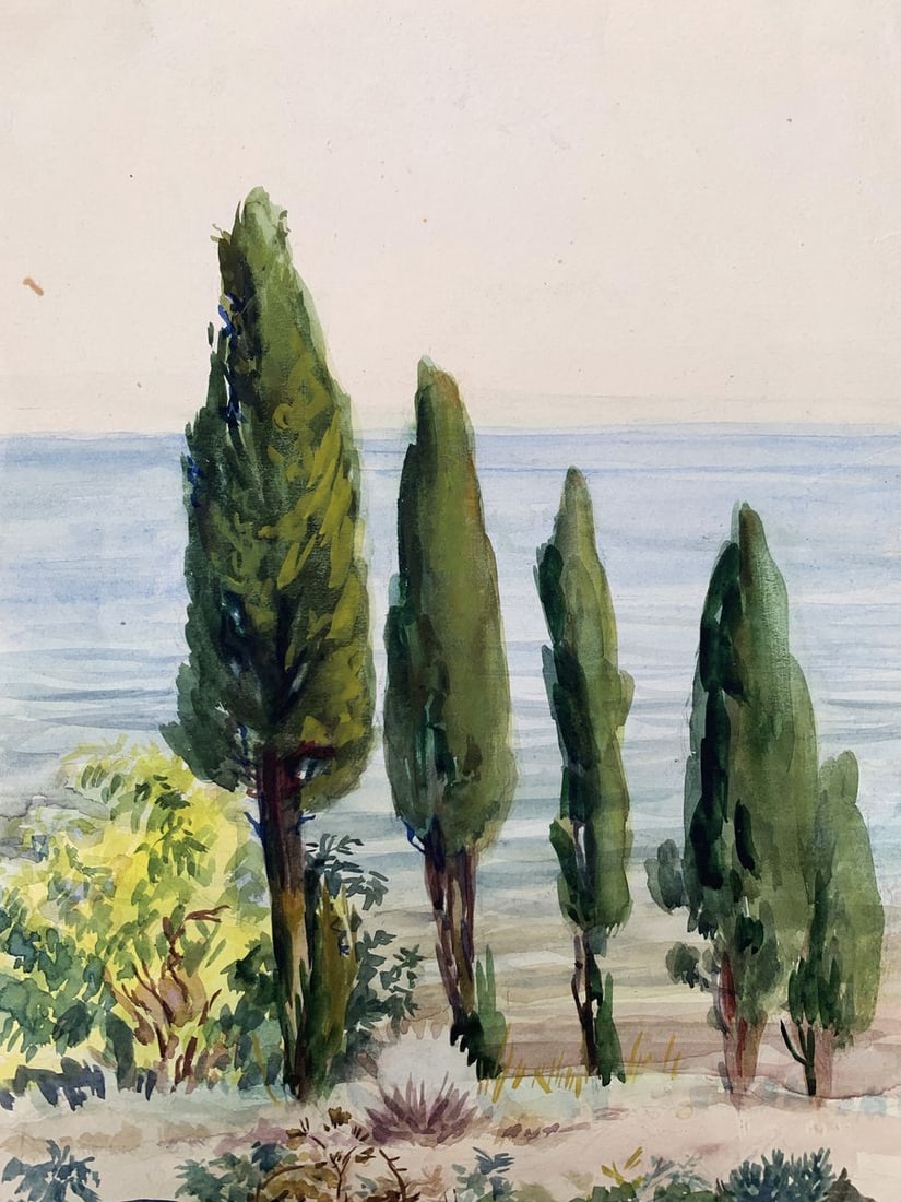 Watercolor painting Holidays at the resort Unknown artist - 7