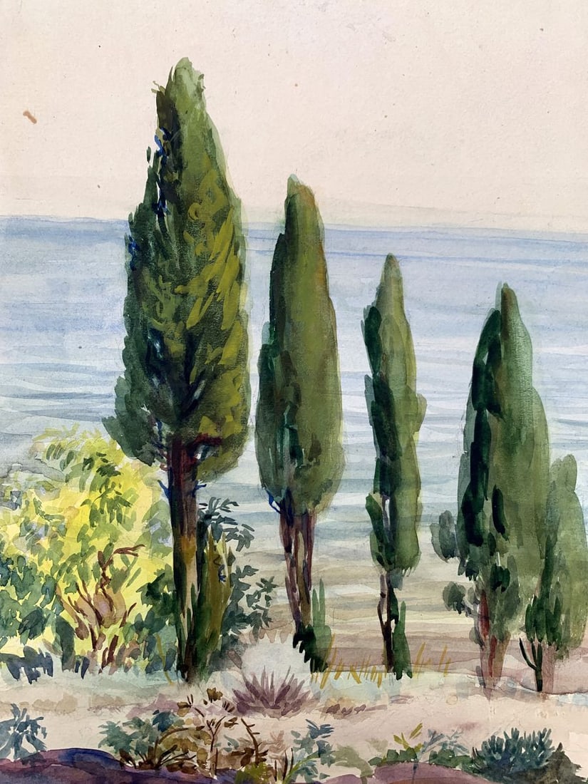 Watercolor painting Holidays at the resort Unknown artist - 9