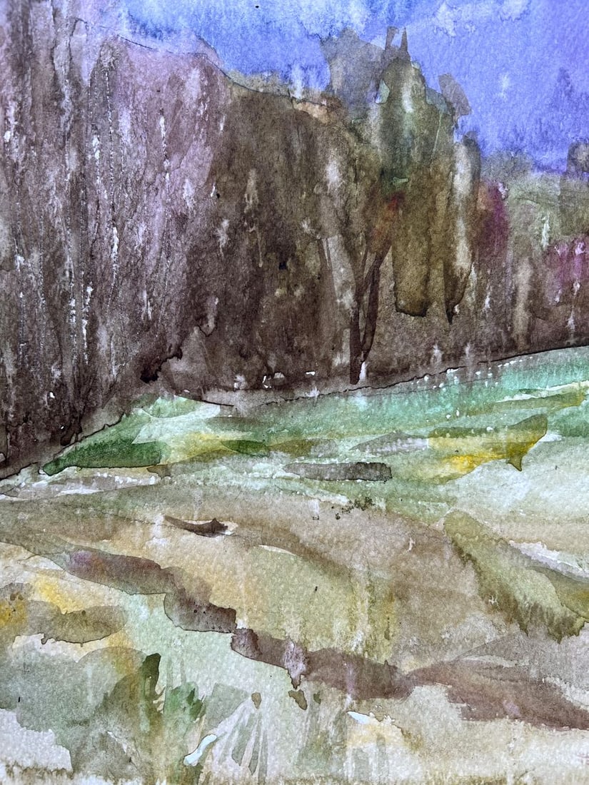 Watercolor painting Rain in the Carpathians V. Mishurovsky - 3