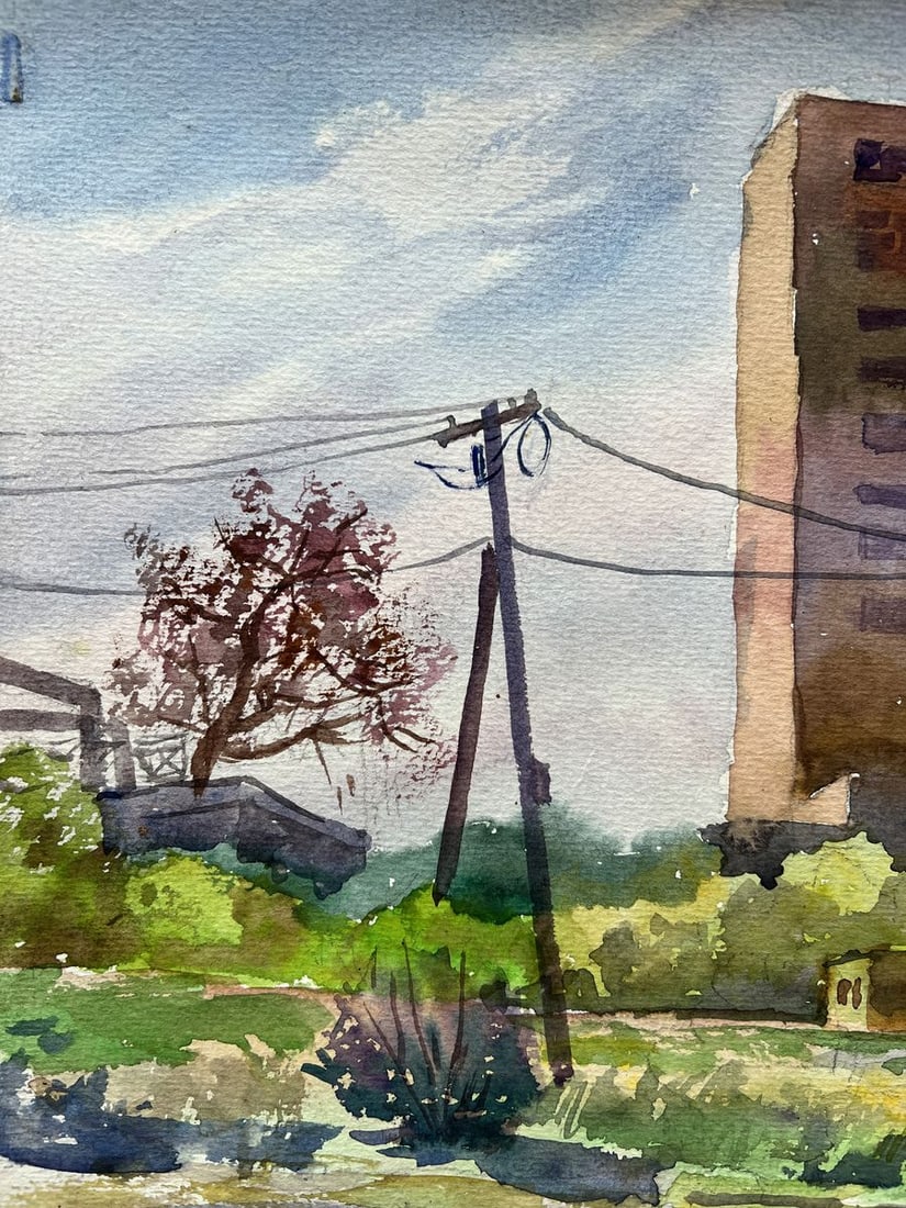 Watercolor painting Urban bustle V. Mishurovsky - 2