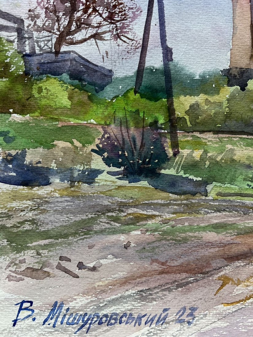 Watercolor painting Urban bustle V. Mishurovsky - 3