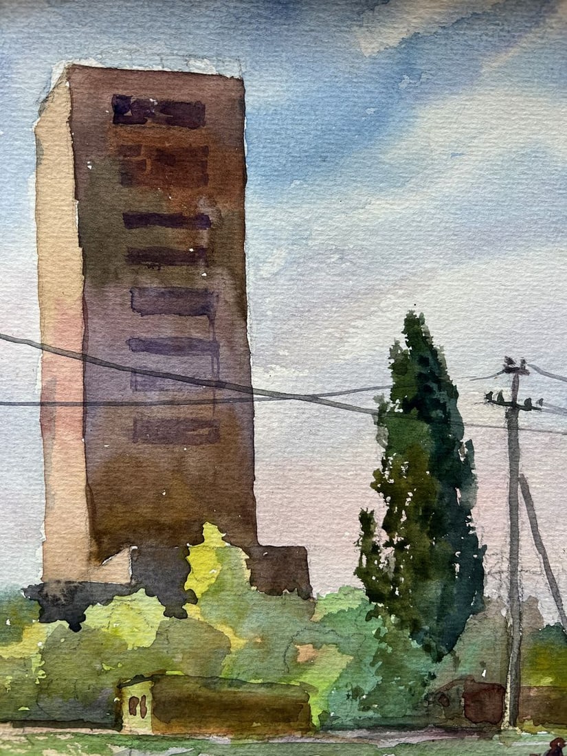Watercolor painting Urban bustle V. Mishurovsky - 4
