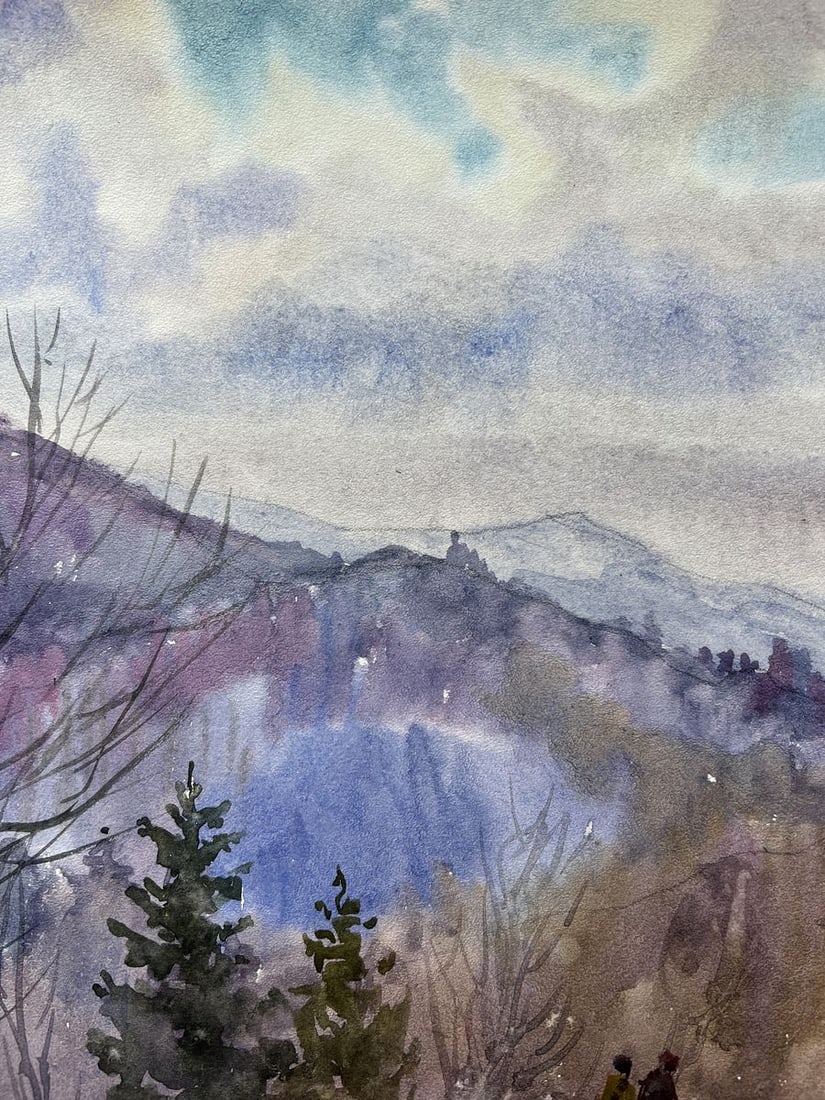 Watercolor painting Winter in the mountains V. Mishurovsky - 7