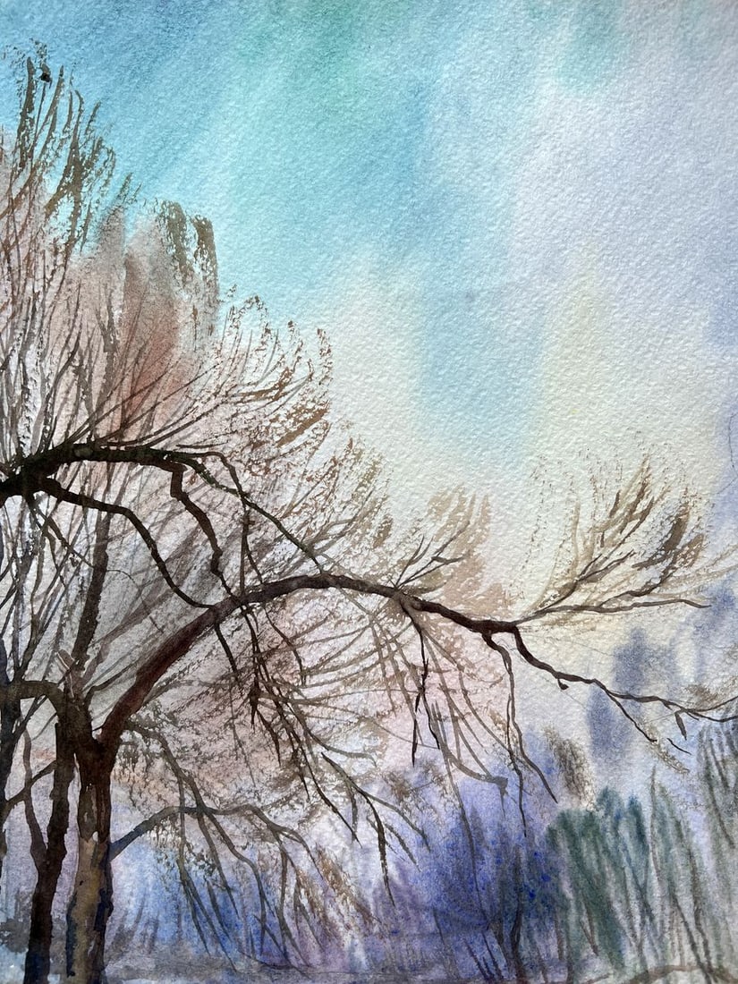 Watercolor painting Winter has come V. Mishurovsky - 2