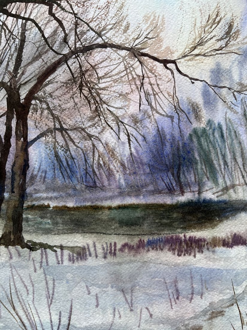 Watercolor painting Winter has come V. Mishurovsky - 3