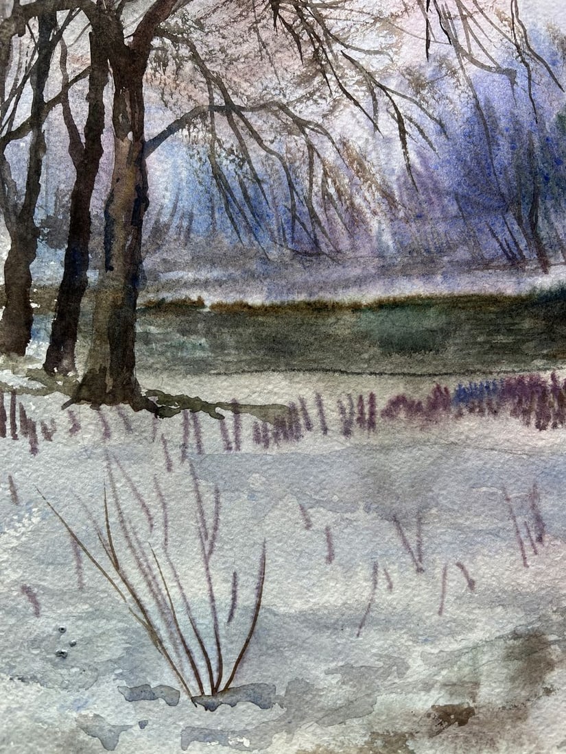 Watercolor painting Winter has come V. Mishurovsky - 4
