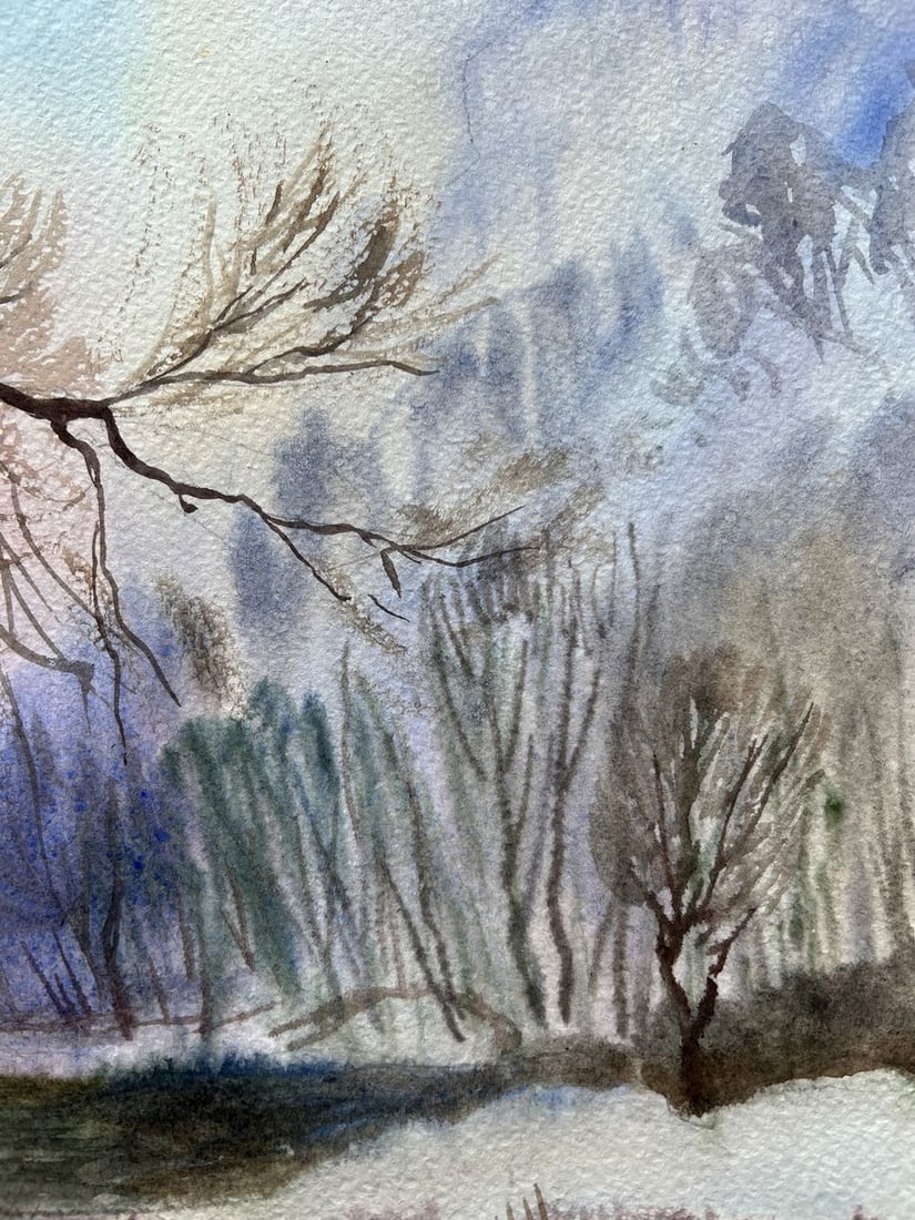 Watercolor painting Winter has come V. Mishurovsky - 6