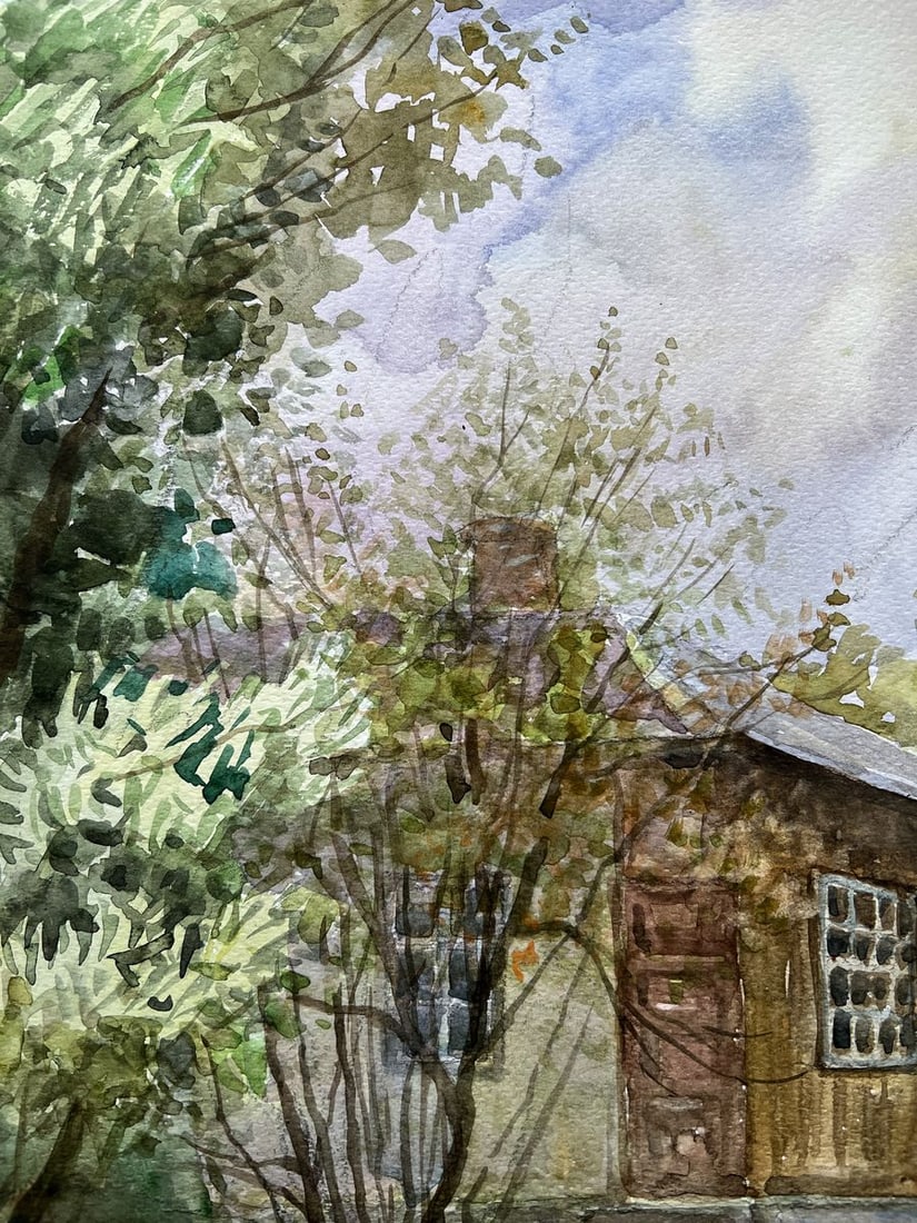 Watercolor painting Spring in the yard V. Mishurovsky - 2