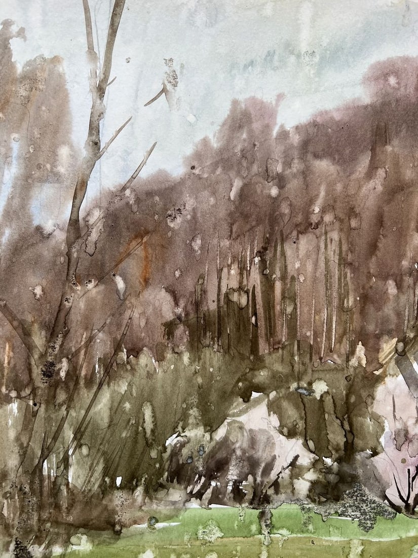 Watercolor painting It was raining above V. Mishurovsky - 2