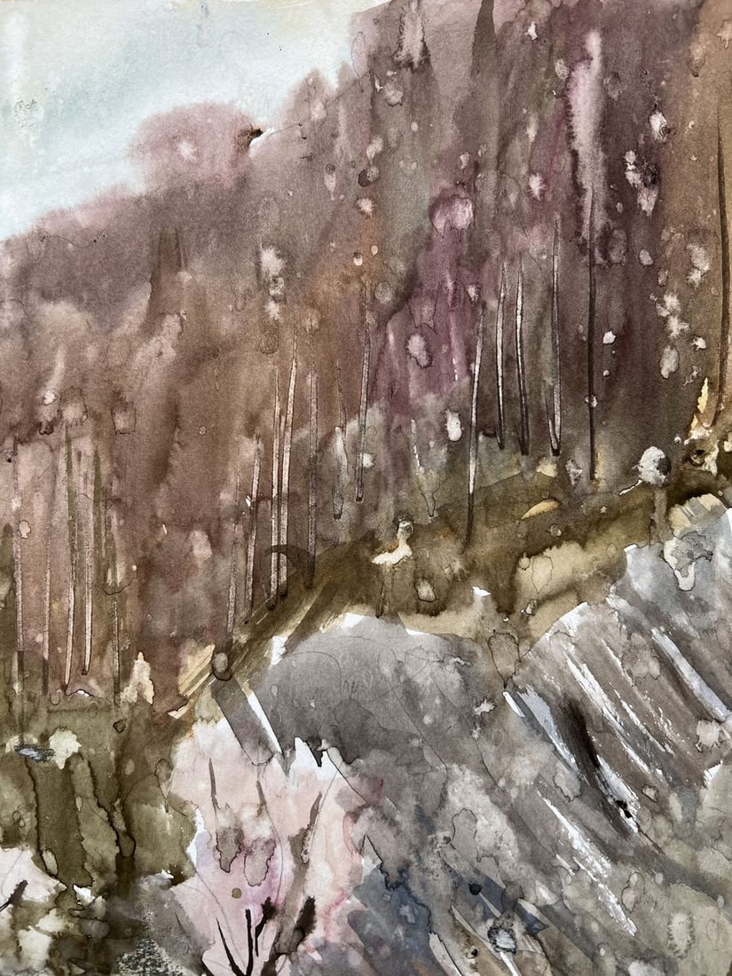 Watercolor painting It was raining above V. Mishurovsky - 4