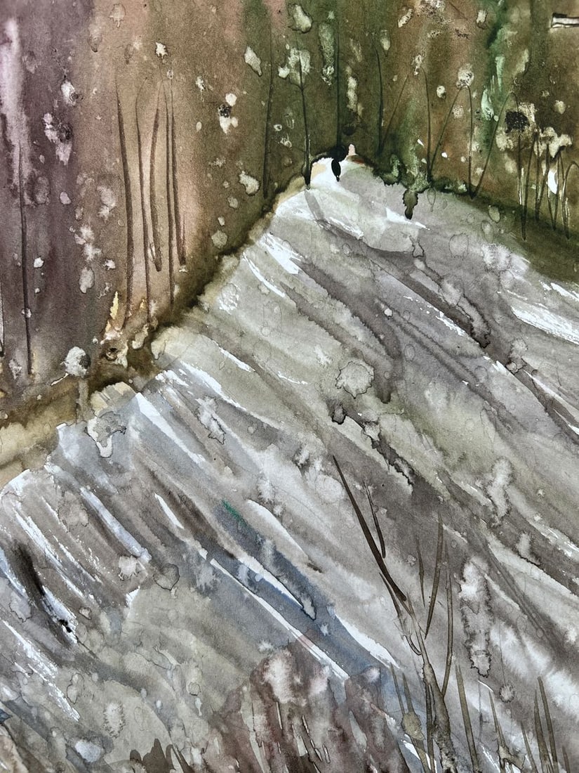 Watercolor painting It was raining above V. Mishurovsky - 6