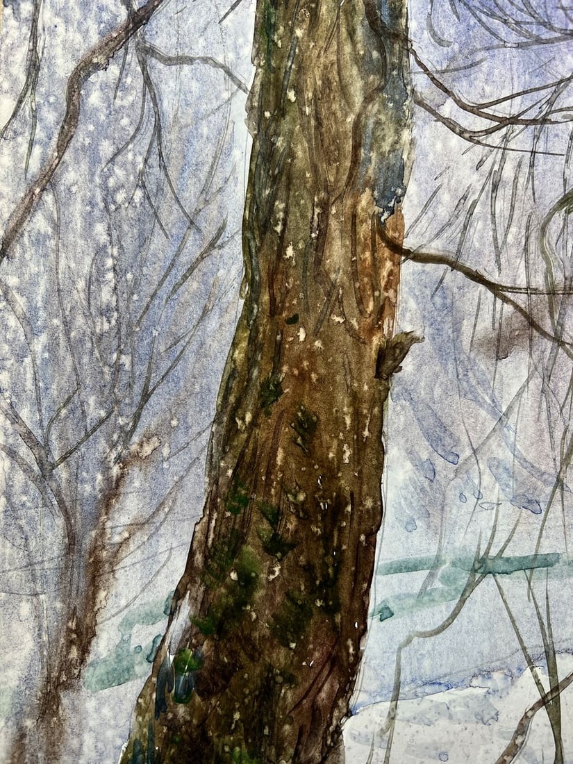 Watercolor painting It was snowing quietly V. Mishurovsky - 4