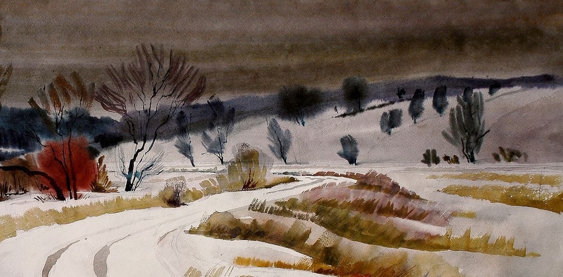 Watercolor painting Winter. Obolon Egor Ktpatunov - 3