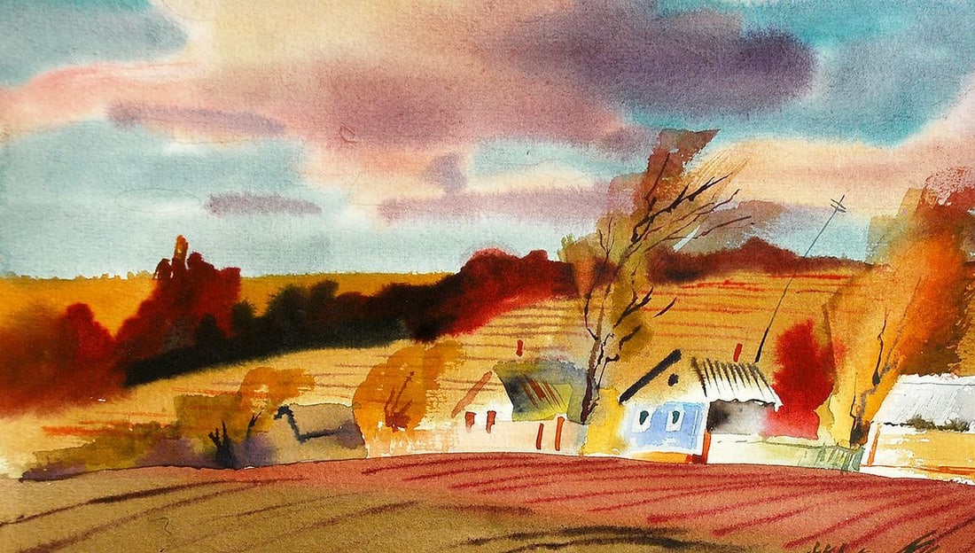 Watercolor painting October Egor Ktpatunov - 2